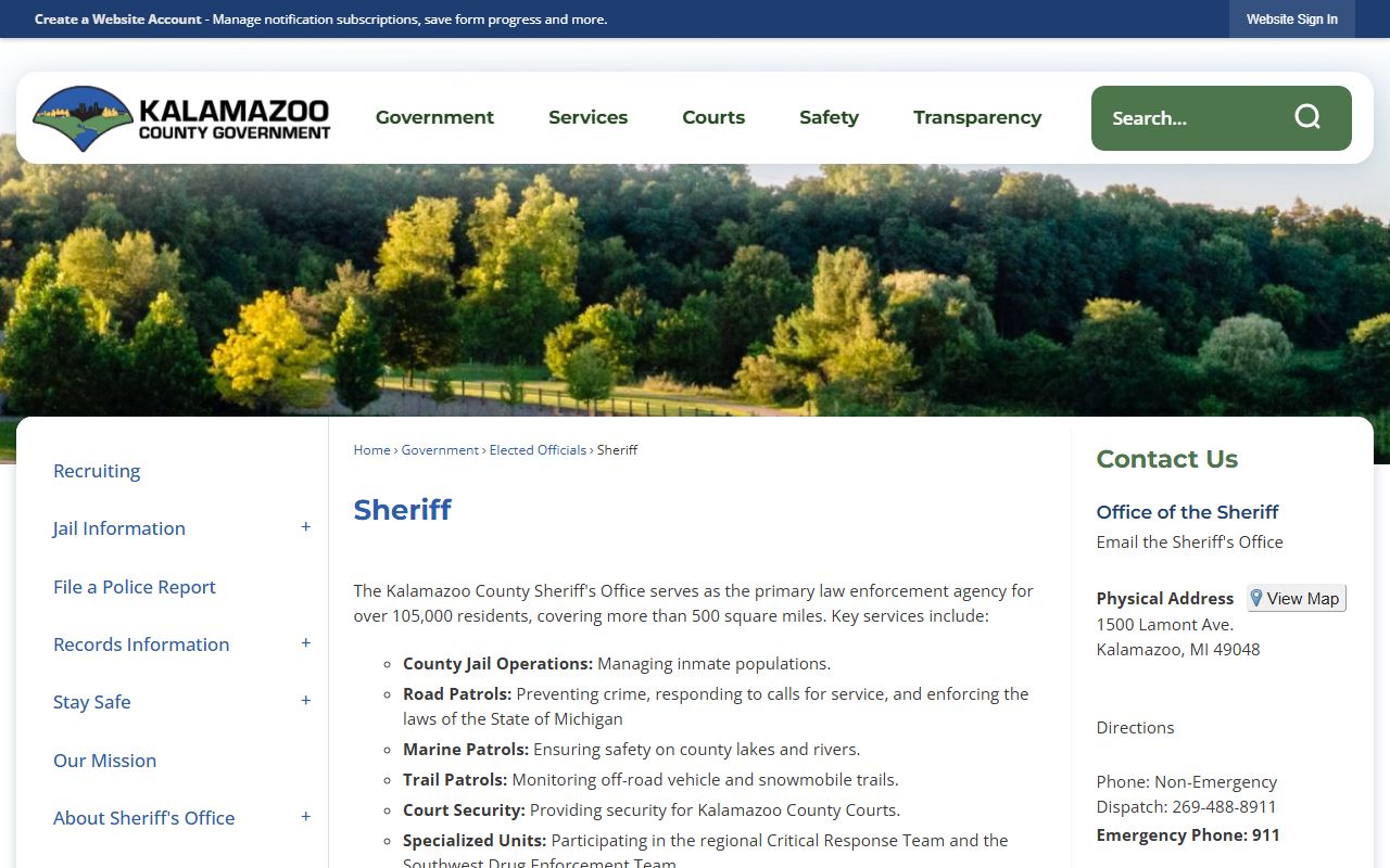 kalamazoo michigan inmate population sheriff website