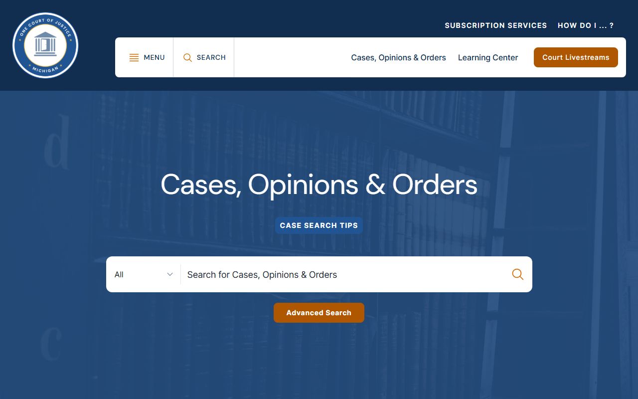 MiCOURT case search portal for Michigan inmate population case records
