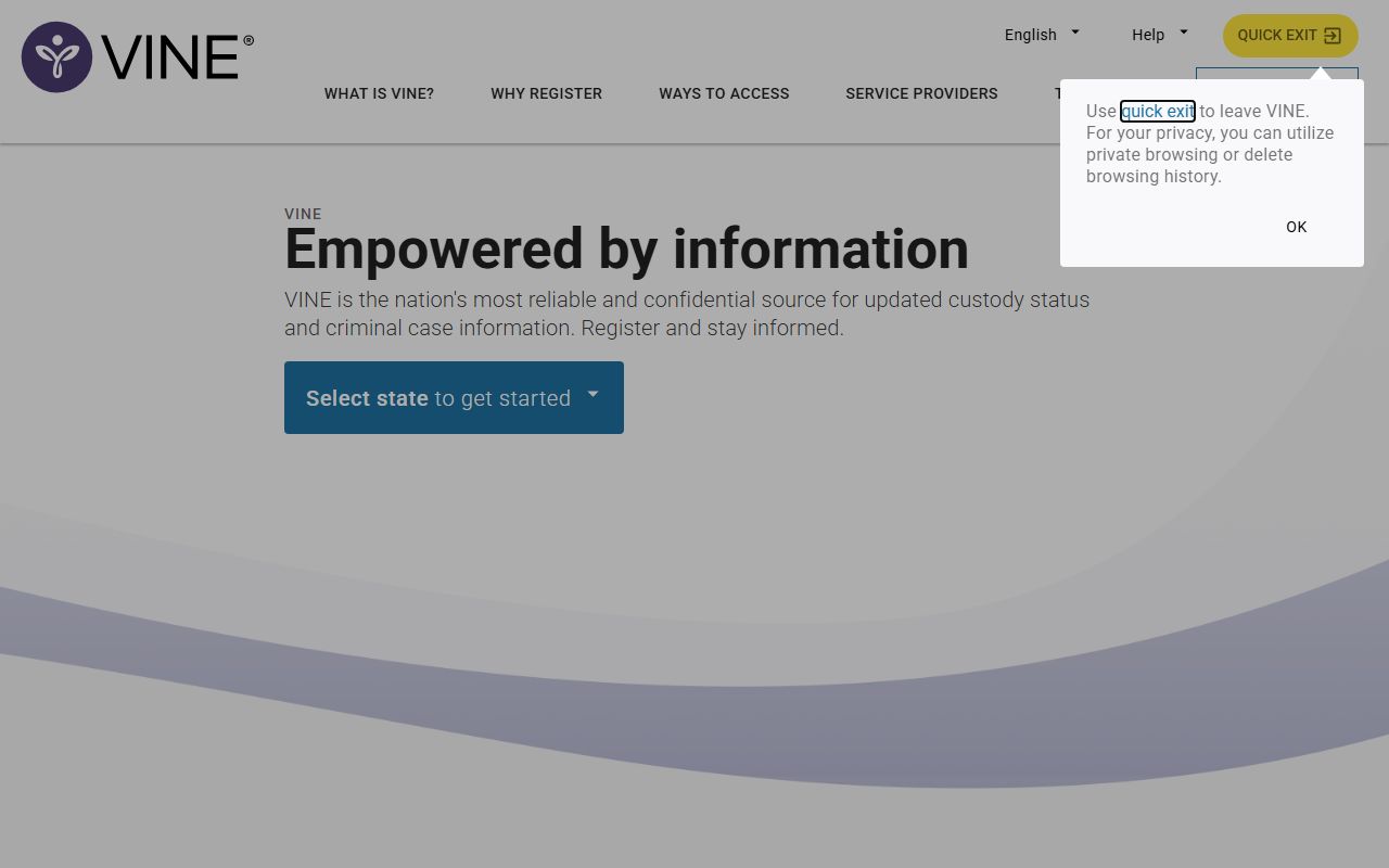VINELink victim notification system for Michigan inmate population tracking
